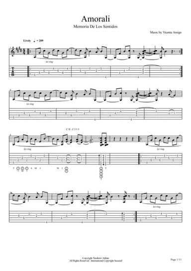 Vicente Amigo - Memoria De Los Sentidos - 1 - Amorali (arr. Adrian Teodorov)