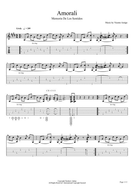 Vicente Amigo - Memoria De Los Sentidos - 1 - Amorali (arr. Adrian Teodorov)