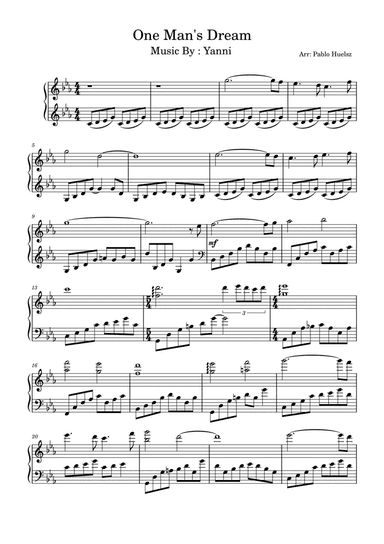 One Man's Dream (arr. Pablo Huelsz)