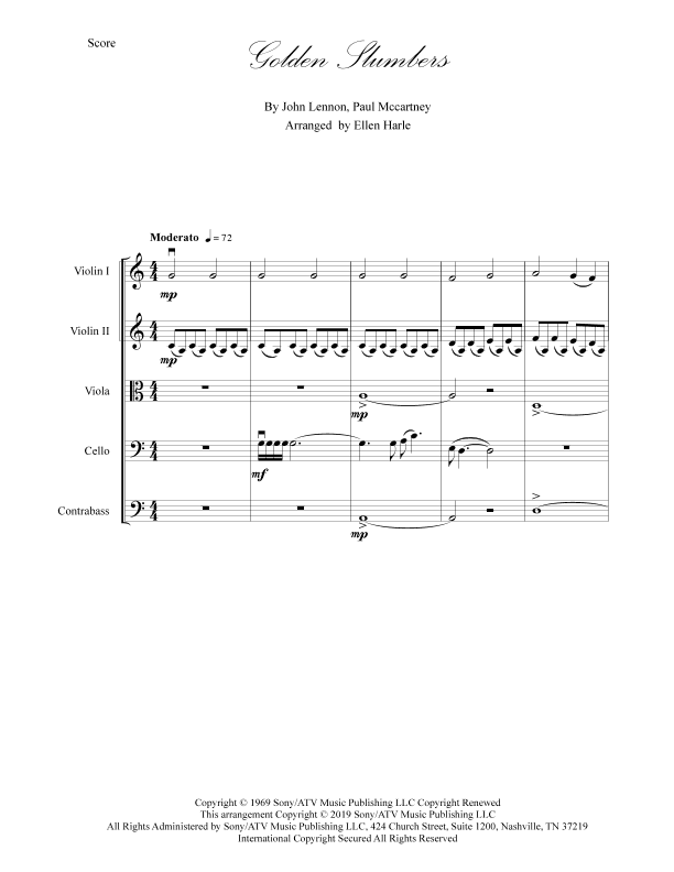 Golden Slumbers (arr. Ellen Harle)