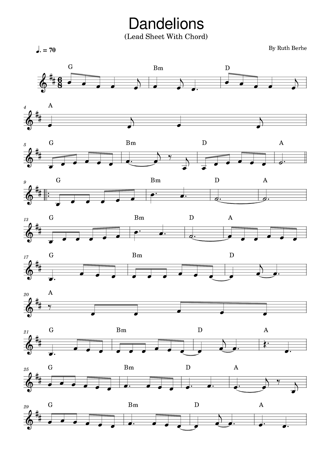 Dandelions (arr. poon)