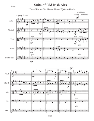 Suite of Old Irish Airs for String Orchestra (arr. Nancy J. Brammer)