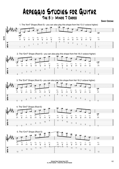 Arpeggio Studies for Guitar - The Bb Minor 7 Chord