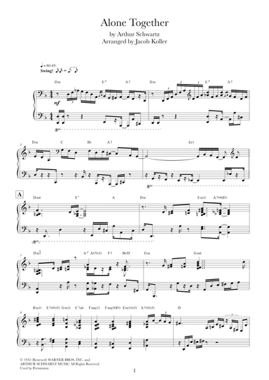 Alone Together (arr. Jacob Koller)