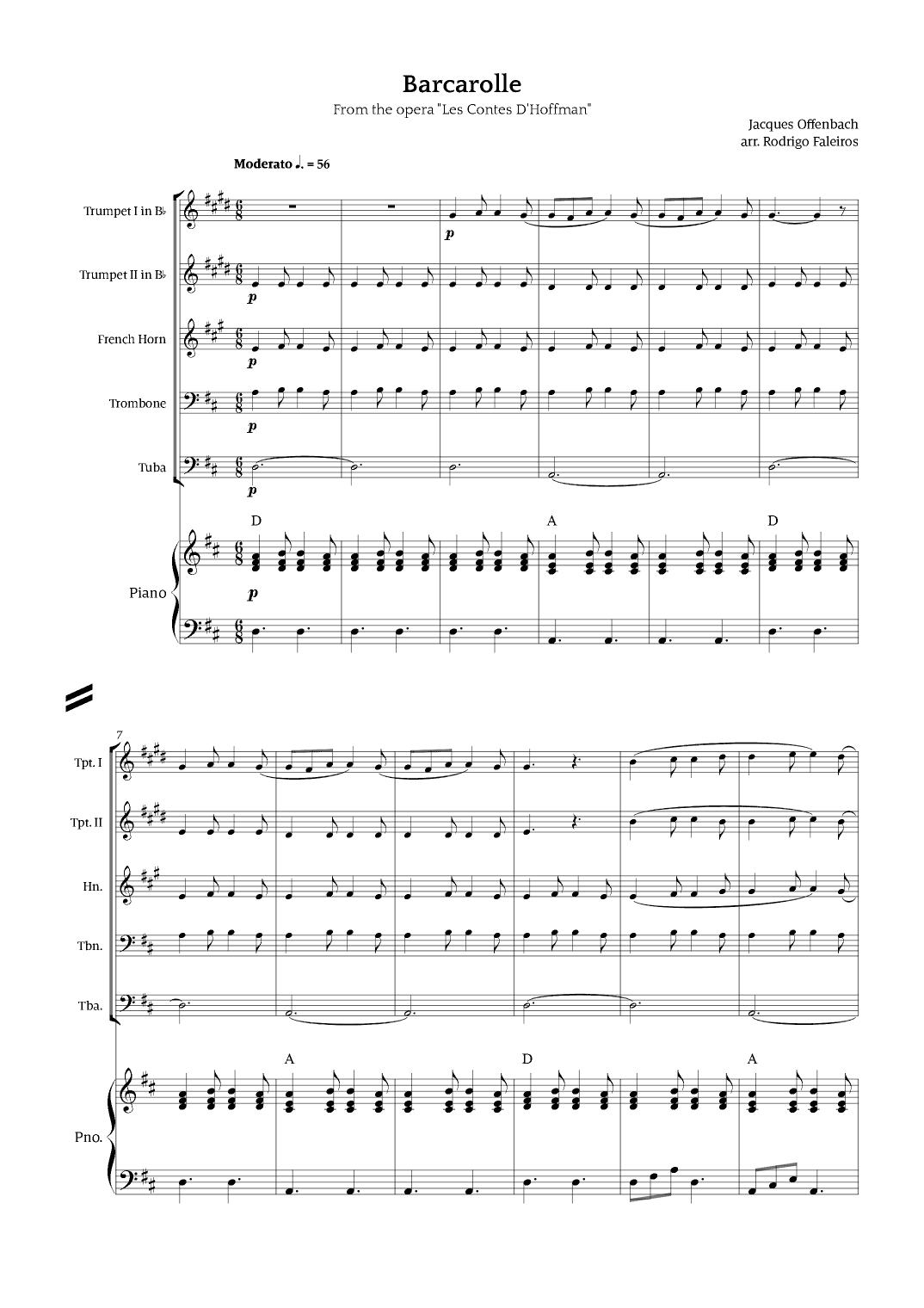 Barcarolle - Belle Nuit, O Nuit D'Amour (arr. Rodrigo Faleiros)