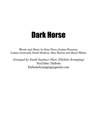 Dark Horse (arr. DaSola Arranging (Sarah Insalaco Olsen))
