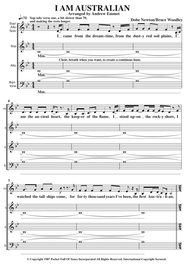 I Am Australian (arr. Andrew Emmet)