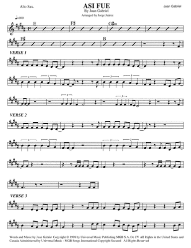 Asi Fue (arr. Jorge Juárez)
