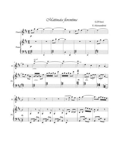 Mattinata fiorentina. Flute and piano (arr. Ester Alessandrini)