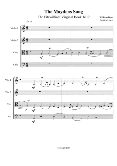 Wm. BYRD- The Maydens Song (arr. Derrick T. Lewis)
