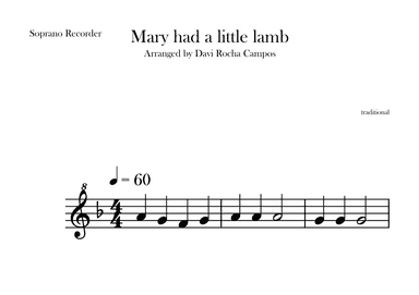 Mary had a little lamb (arr. Davi Rocha Campos)