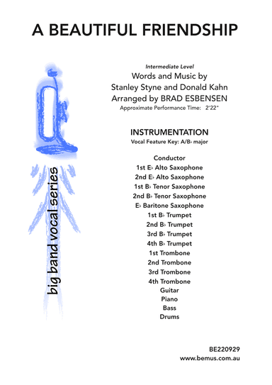 A Beautiful Friendship (arr. Brad Esbensen)