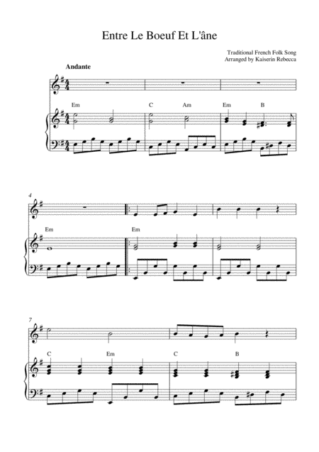 Entre Le Boeuf Et L'âne (arr. Kaiserin Rebecca)