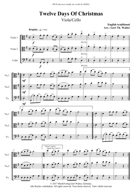 Twelve Days Of Christmas (arr. Gert Th. Walter)
