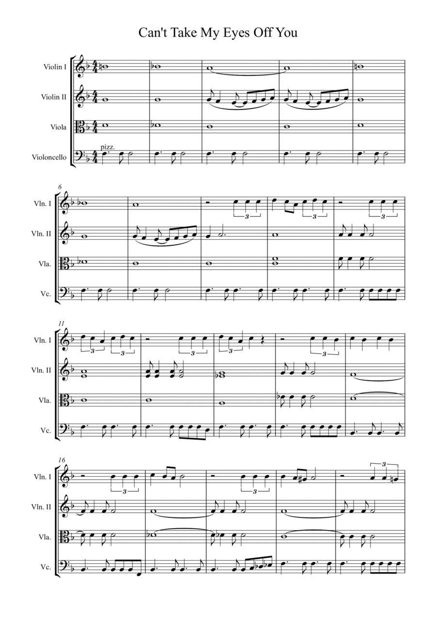 Can't Take My Eyes Off Of You (arr. T Evans)