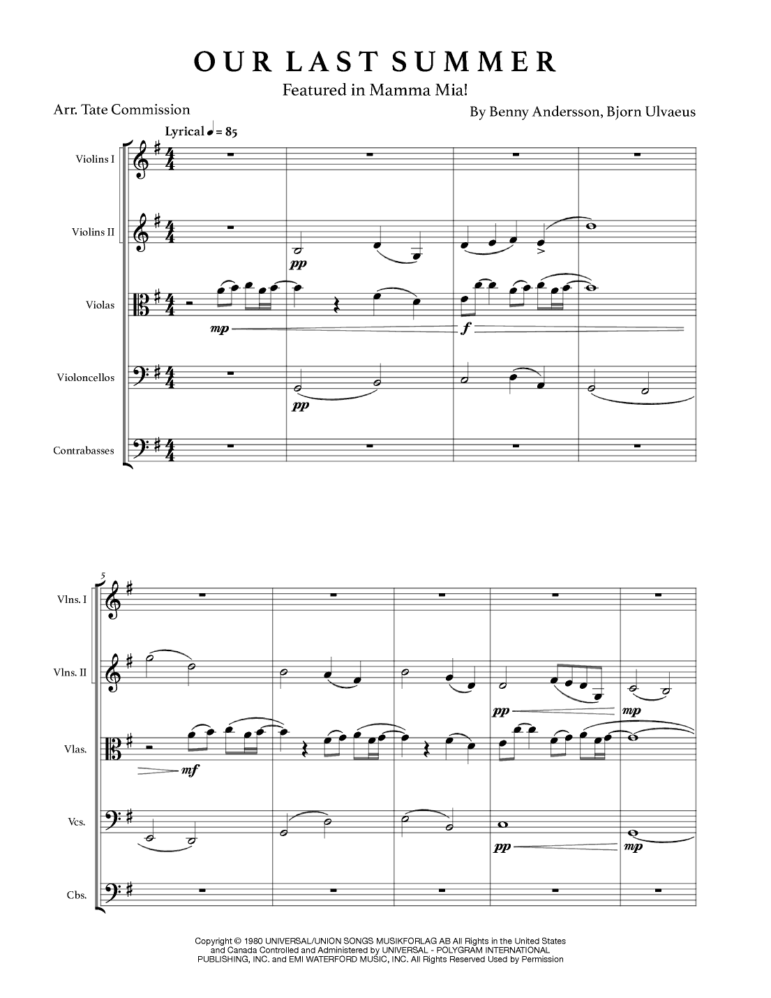 Our Last Summer (arr. Tate Commission)