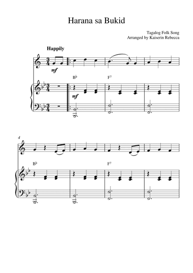Harana sa Bukid (Bb clarinet solo and piano accompaniment) (arr. Kaiserin Rebecca)