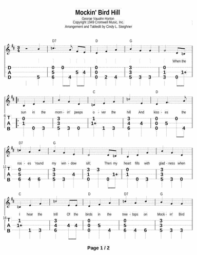 Mockin' Bird Hill (arr. Cindy L Steighner)