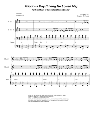 Glorious Day (Living He Loved Me) (arr. Stephen DeCesare)