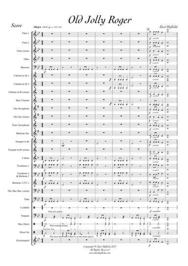 Old Jolly Roger (For Young Band - Score and the parts)