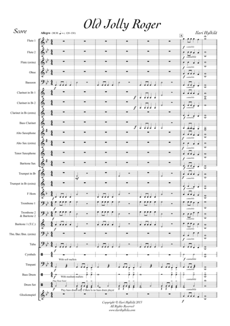 Old Jolly Roger (For Young Band - Score and the parts)