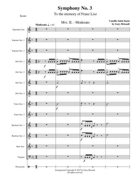 Mvt. IIa. - Moderato (Scherzo) from Symphony No. 3 (arr. Gary Bricault)