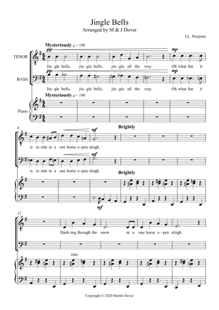 Jingle Bells - TB Two part Choir (arr. M & J Dover)