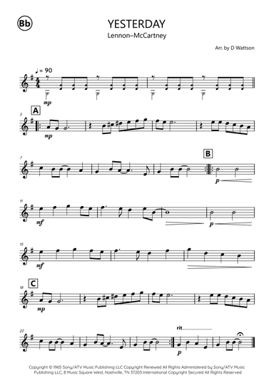 Yesterday (arr. Douglas Wattson)