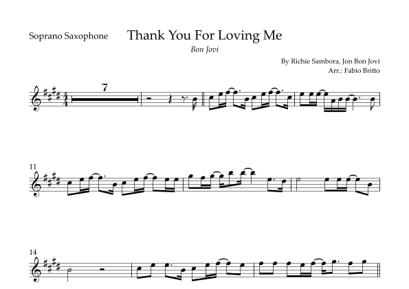 Thank You For Loving Me (arr. Fabio Britto)