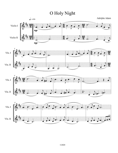 O Holy Night violin duet (arr. B C Dockery)