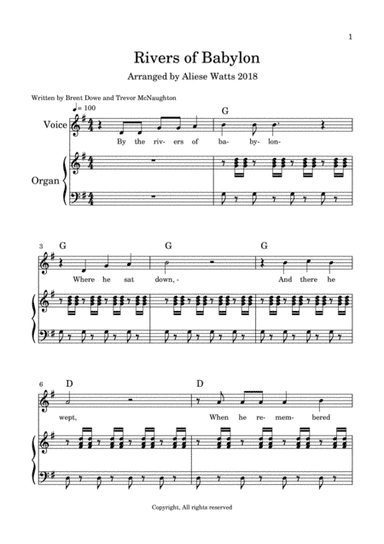 Rivers Of Babylon (arr. Aliese Watts)