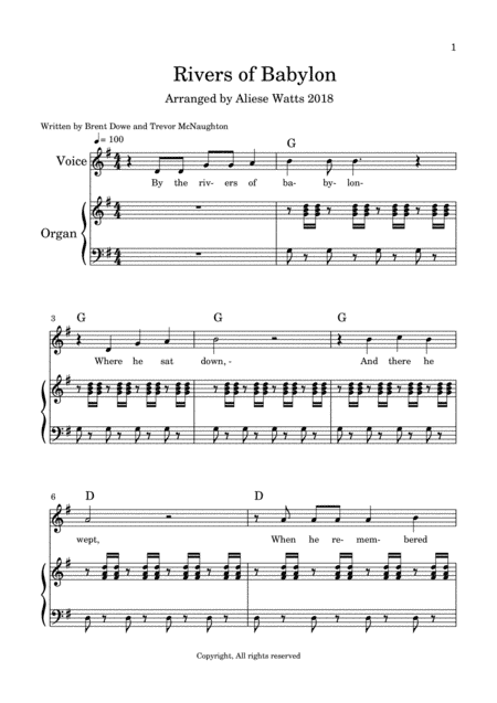 Rivers Of Babylon (arr. Aliese Watts)