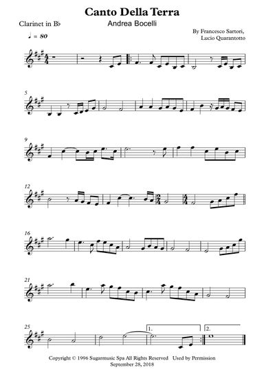 Canto Della Terra (arr. Wesley S. SIlva)
