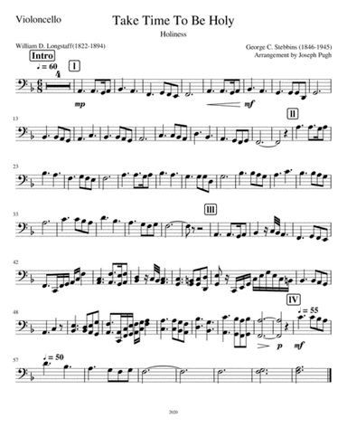 Take Time To Be Holy (Cello Solo) (arr. Joseph Pugh)