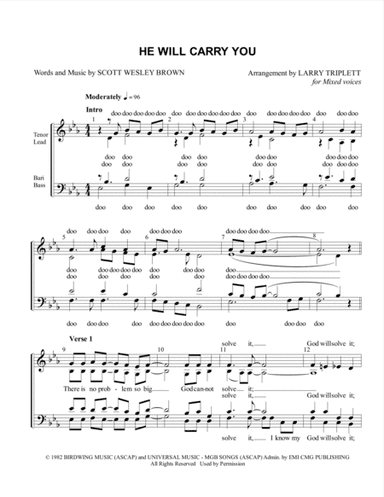 He Will Carry You (arr. Larry Triplett)