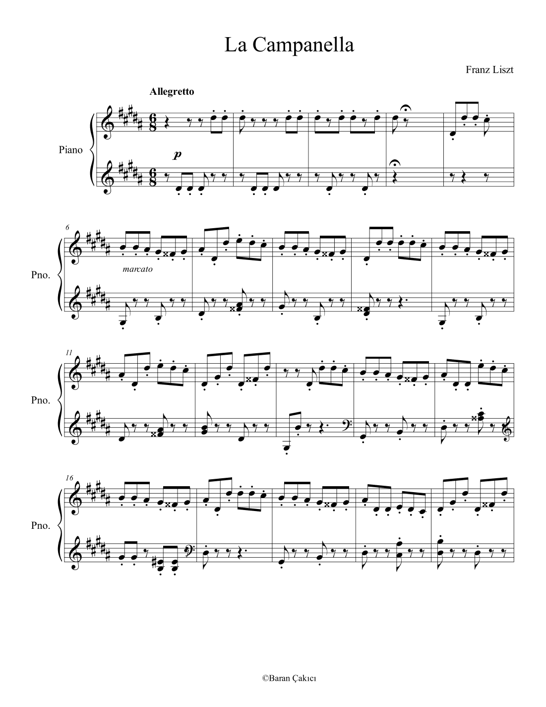 La Campanella (arr. Baran Çakıcı)