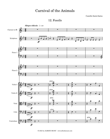 Fossils from the Carnival of the Animals for Chamber Orchestra (arr. Doug Clyde)