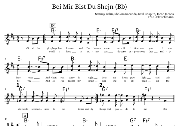 Bei Mir Bist Du Schon (means That You're Grand) (arr. Christoph Fleischmann)