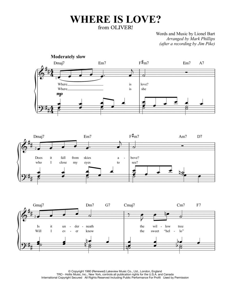 Where Is Love? (arr. Mark Phillips)