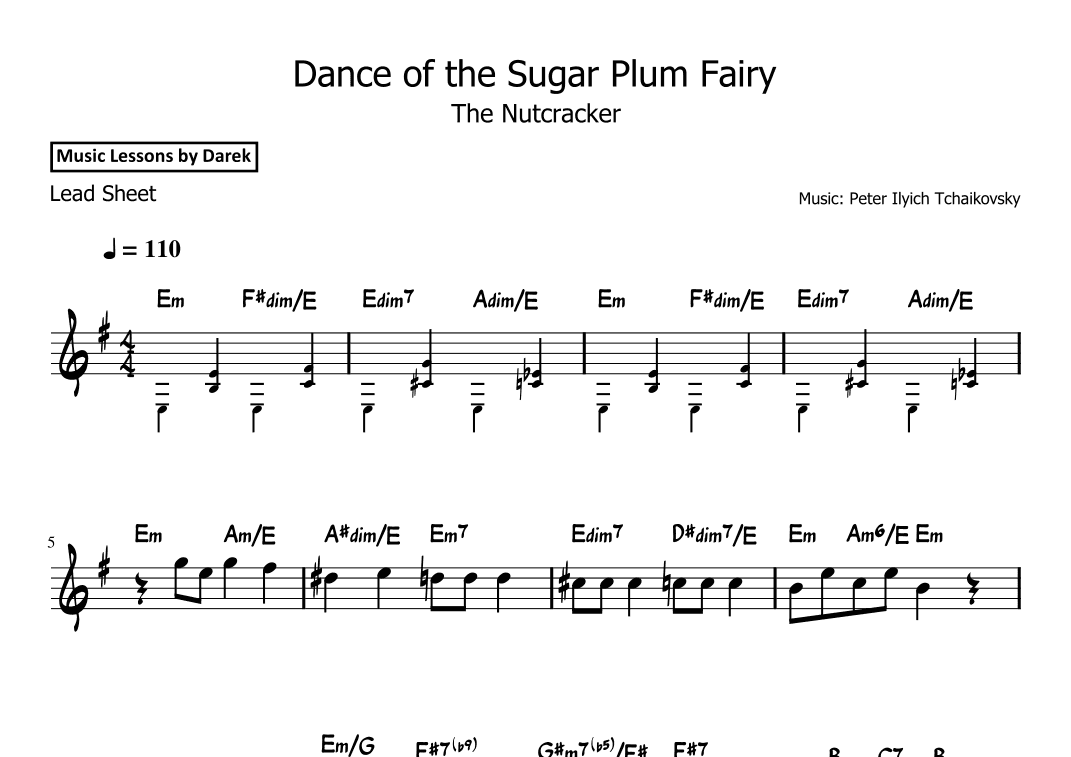 Dance of the Sugar Plum Fairy (LEAD SHEET) The Nutcracker [Peter Ilyich Tchaikovsky] (arr. Darek)