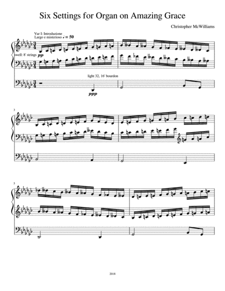 Six Settings for Organ on Amazing Grace