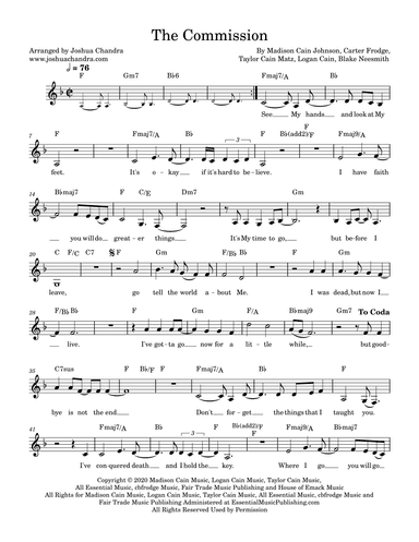 The Commission (arr. Joshua Chandra)