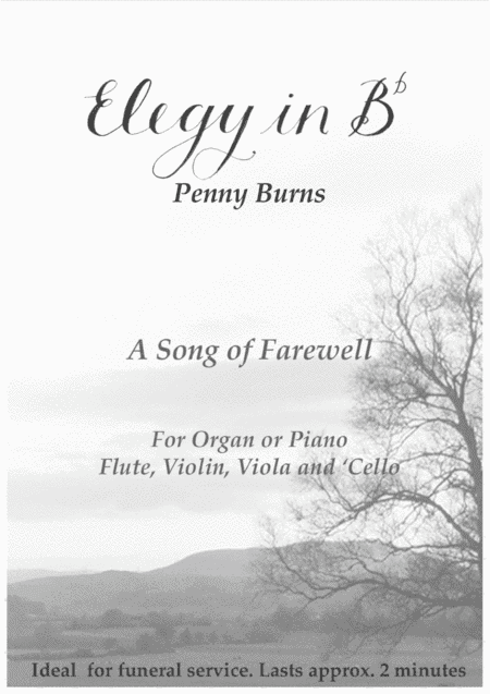 Elegy in Bb for organ Flute and strings