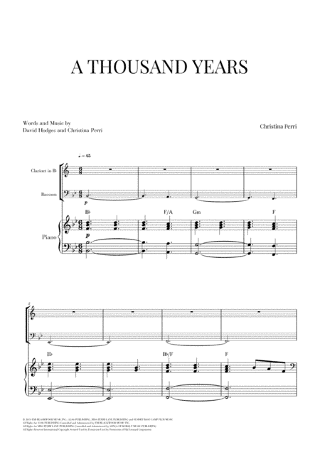 A Thousand Years (arr. Cadenza Editions)