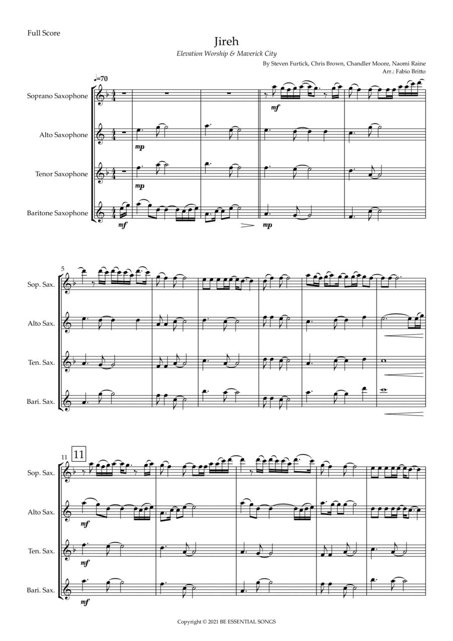 Jireh (arr. Fabio Britto)
