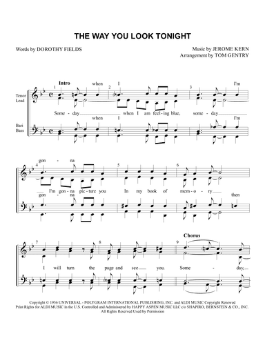 The Way You Look Tonight (arr. Tom Gentry)