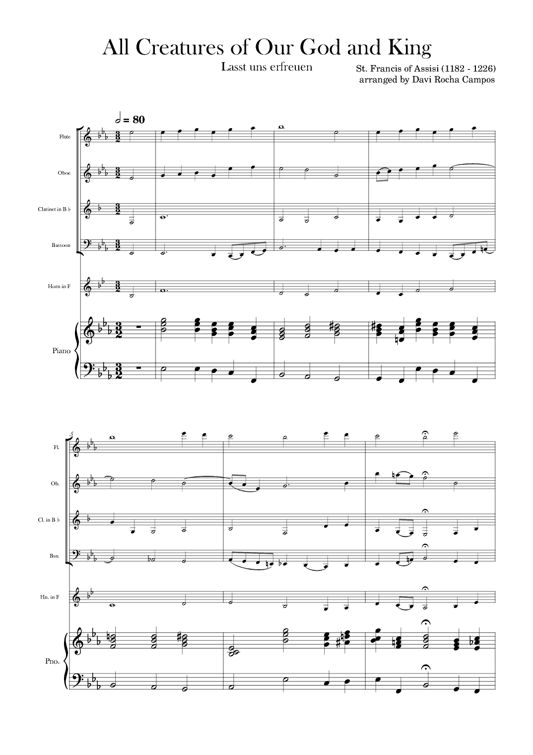 All Creatures of Our God and King (arr. Davi Rocha Campos)