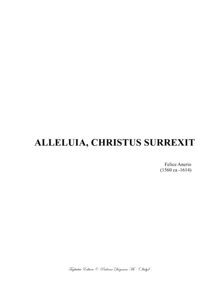 ALLELUIA, CHRISTUS SURREXIT - F. Anerio - For SATB Choir (arr. Renato Tagliabue)