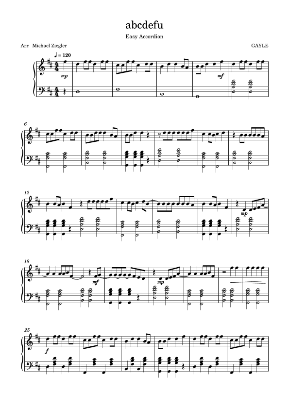 Abcdefu (arr. Michael Ziegler)