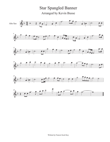 Star Spangled Banner - (Whitney Houston Version) - Alto Sax (arr. Kevin Busse)